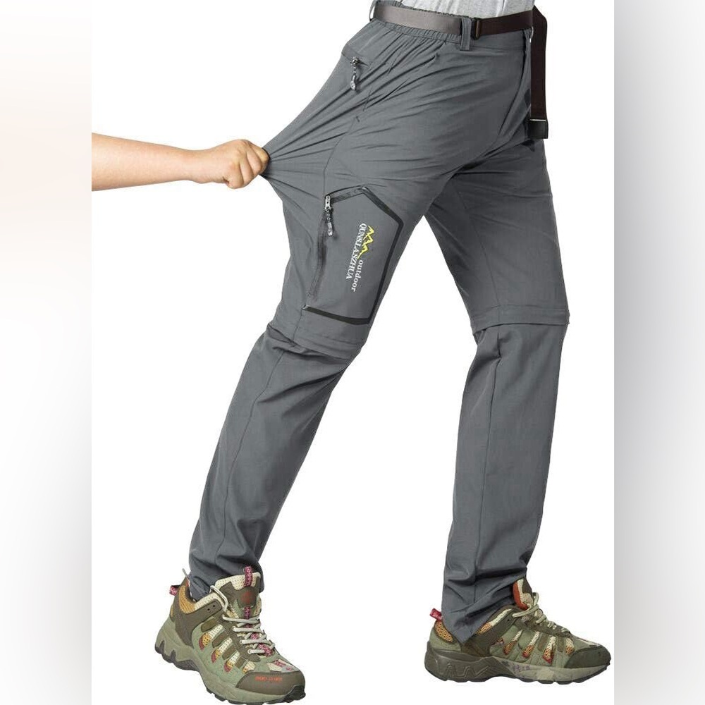 Black Outdoor Hiking Zip Off Pants
